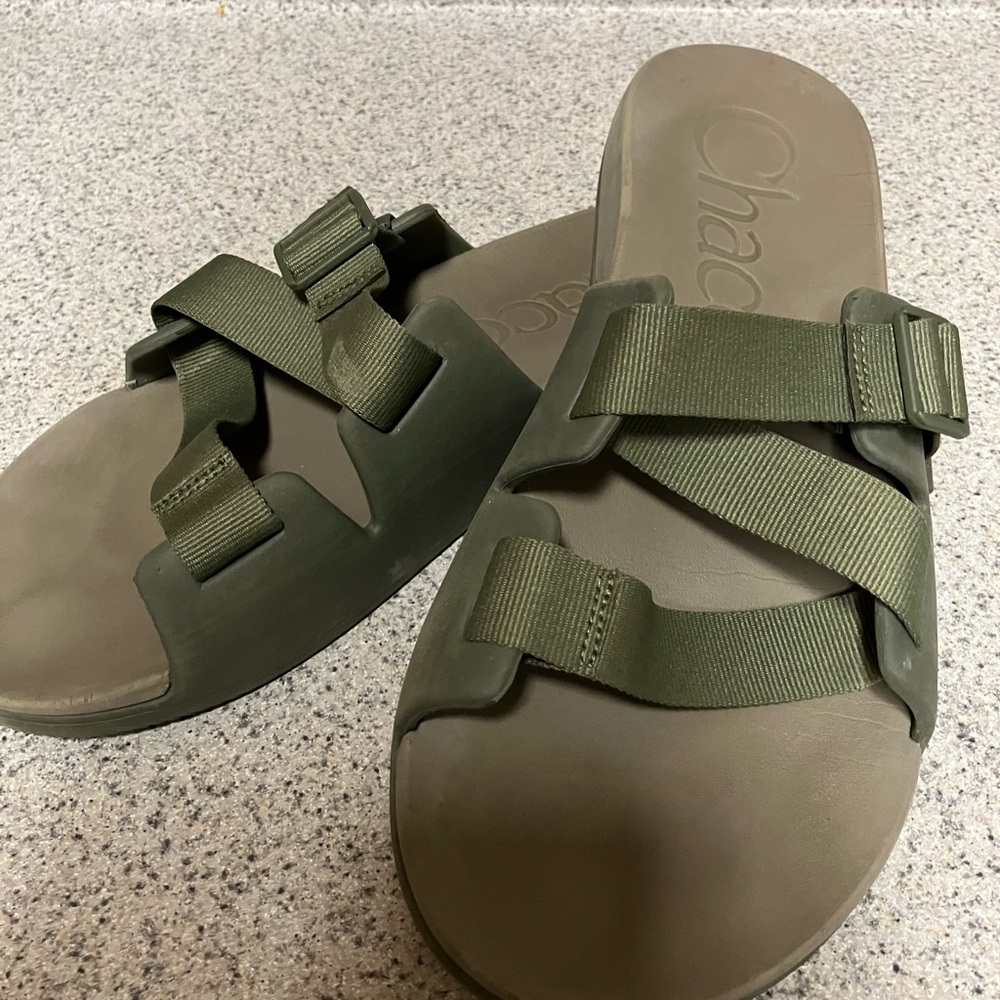 Chaco Olive Green Slide Sandals